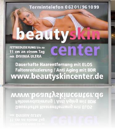 Schaufensterbeschriftung-Beautyskincenter-Weinheim
